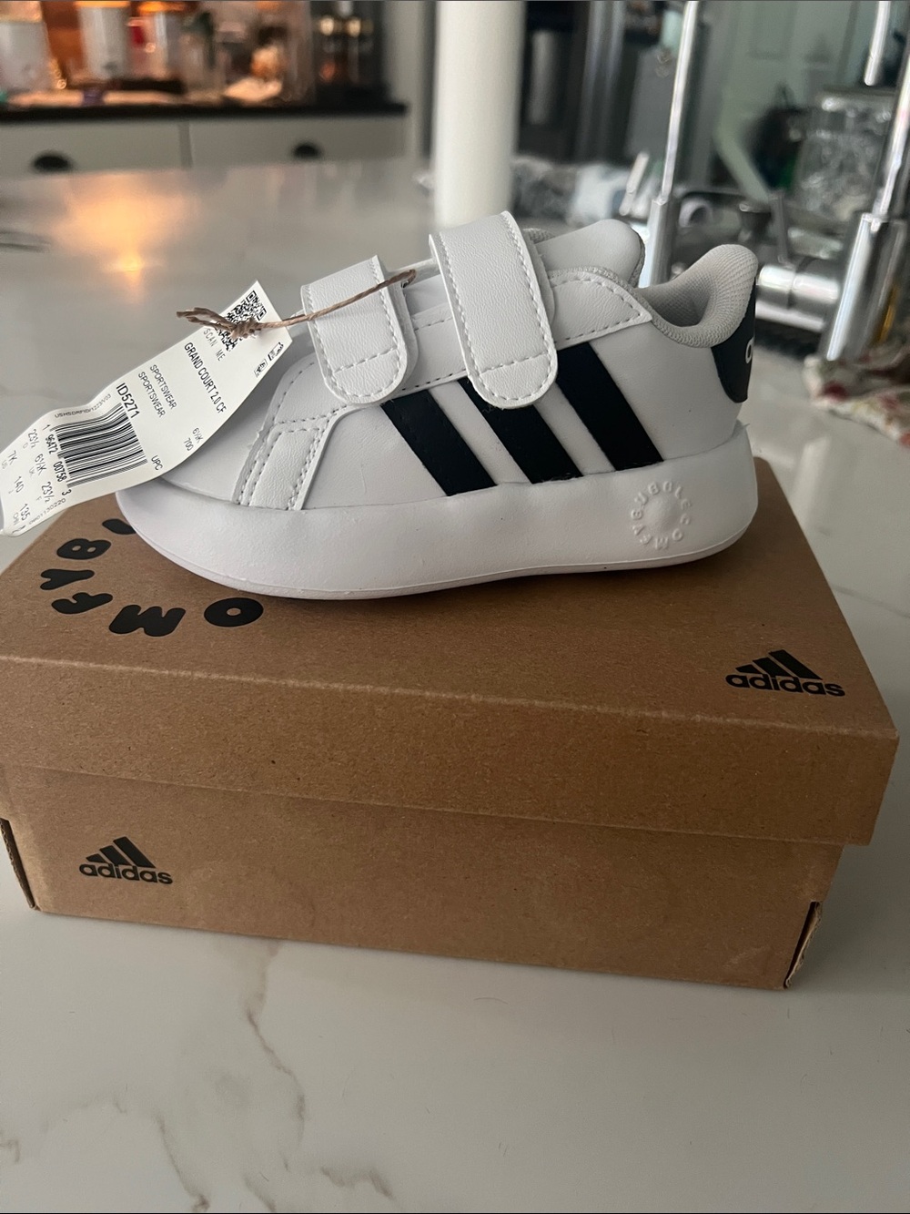 adidas | Kids' Grand Court 2.0 Shoes - White/Black